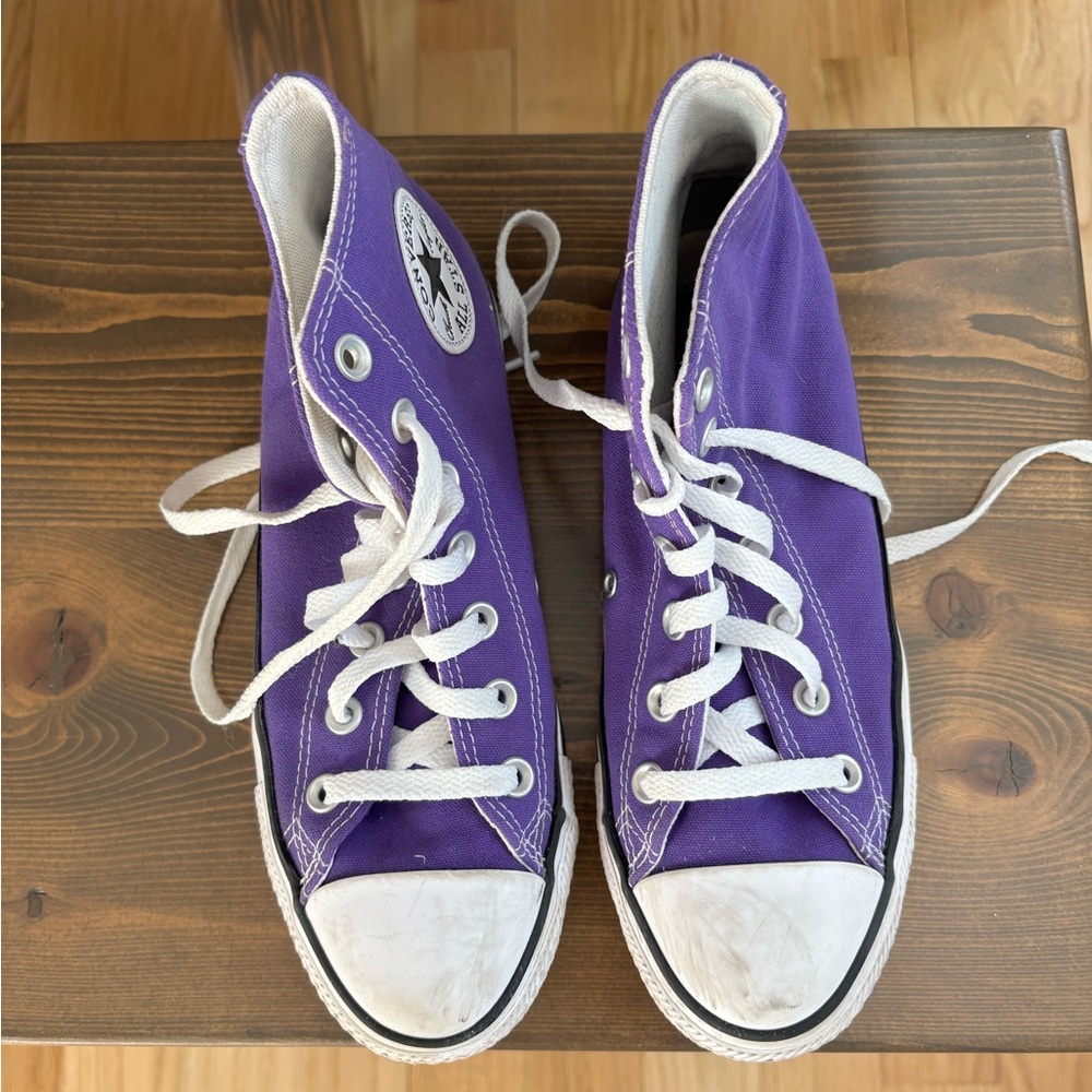 Converse Purple and White High-Tops